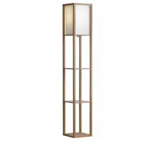 Торшер с полкой LGO Woodruff LSP-0332 Цвет арматуры коричневый Цвет плафонов кремовый