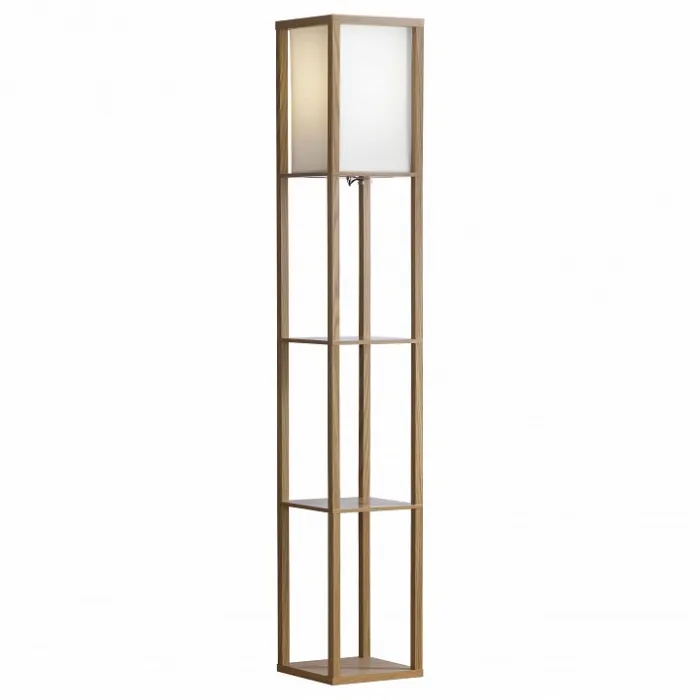 Торшер с полкой LGO Woodruff LSP-0332 Цвет арматуры коричневый Цвет плафонов кремовый от ImperiumLoft