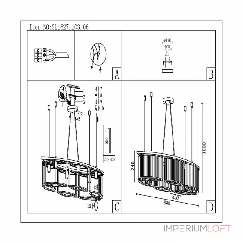 Подвесная люстра ST-Luce Velletri SL1627.103.06 Цвет арматуры серый Цвет плафонов неокрашенный Подвесная люстра ST-Luce Velletri SL1627.103.06 Цвет арматуры серый Цвет плафонов неокрашенный