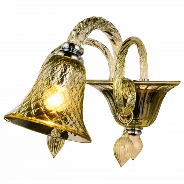 Бра Arte Lamp Cleopatra A9002AP-1CC Цвет арматуры золото Цвет плафонов янтарный от ImperiumLoft