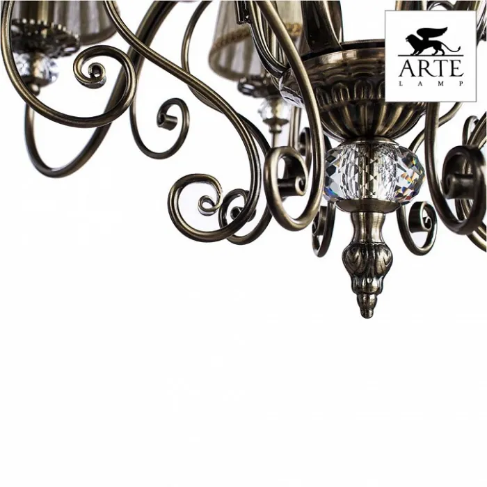 Подвесная люстра Arte Lamp Charm A2083LM-8AB Цвет арматуры бронза Цвет плафонов кремовый от ImperiumLoft