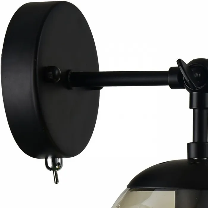 Бра Arte Lamp 1664 A1664AP-1BK Цвет арматуры черный Цвет плафонов янтарный от ImperiumLoft