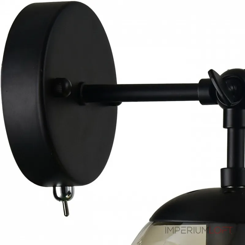 Бра Arte Lamp 1664 A1664AP-1BK Цвет арматуры черный Цвет плафонов янтарный