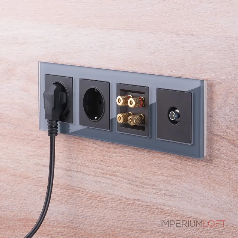 Розетка акустическая без рамки Werkel Черный матовый W1185008 от ImperiumLoft Розетка акустическая без рамки Werkel Черный матовый W1185008 от ImperiumLoft