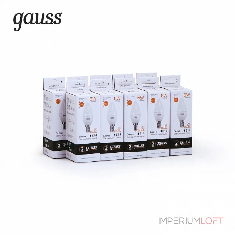 Лампа светодиодная Gauss E14 6Вт 3000K 33116