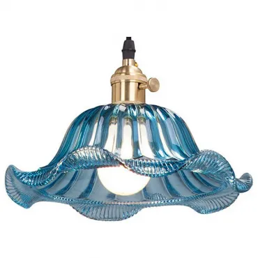 Подвесной светильник Vitaluce V40 V4039/1S Цвет плафонов голубой Цвет арматуры золото от ImperiumLoft
