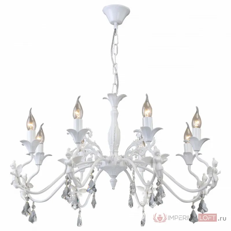 Подвесная люстра Arte Lamp Angelina A5349LM-8WH Цвет арматуры белый Цвет плафонов прозрачный от ImperiumLoft