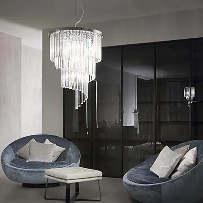 Подвесная люстра Ideal Lux Carlton CARLTON SP12 Цвет арматуры хром Цвет плафонов прозрачный от ImperiumLoft