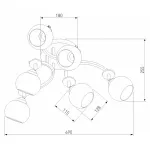 Люстра на штанге Eurosvet 9643 9643/6 алюминий/белый Цвет арматуры серебро от ImperiumLoft