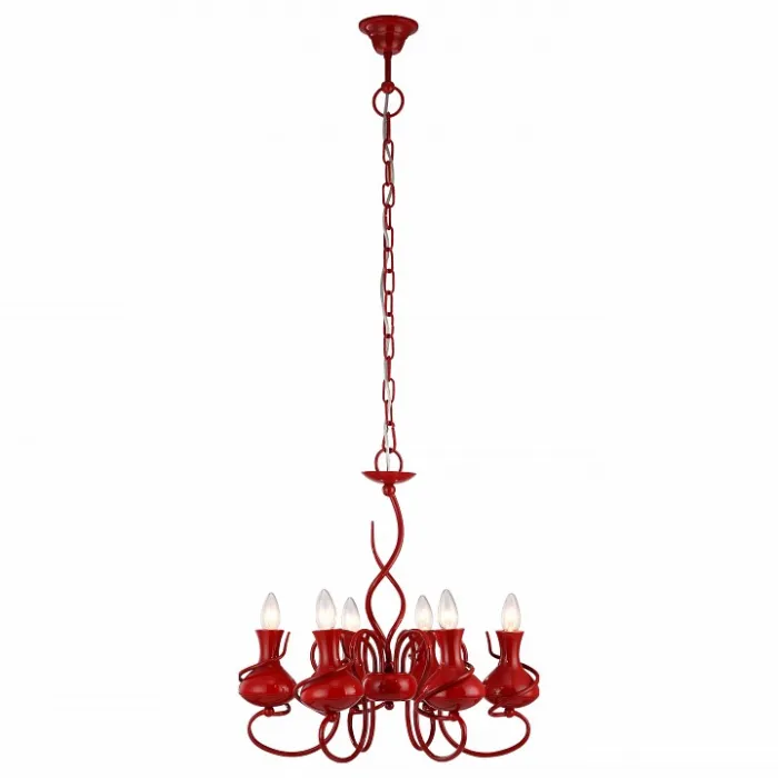Подвесная люстра Arte Lamp Vaso A6819LM-6RD Цвет арматуры Красный Цвет плафонов серый от ImperiumLoft