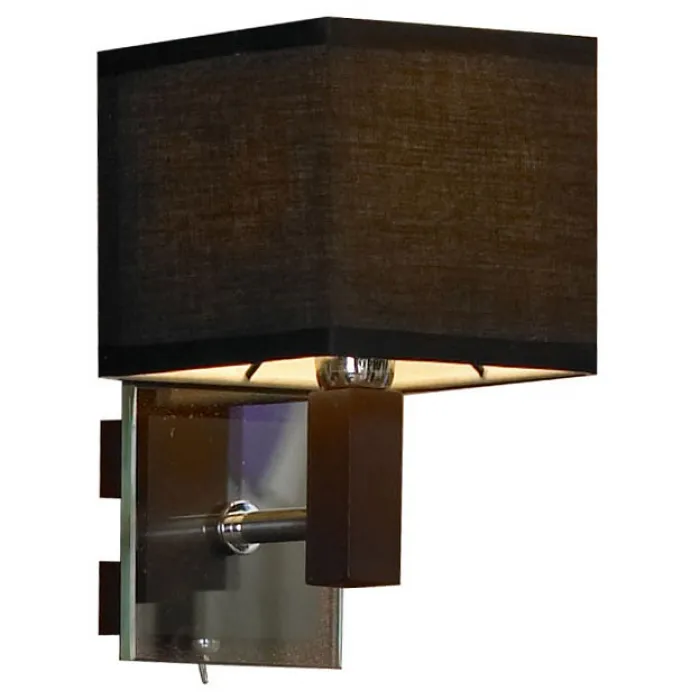 Бра Lussole Montone LSF-2571-01 Цвет арматуры хром Цвет плафонов черный от ImperiumLoft