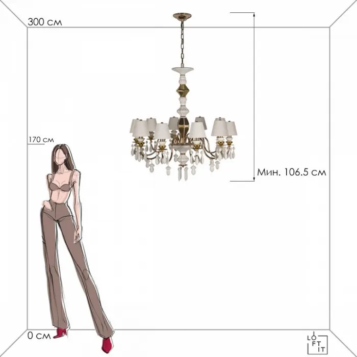 Подвесная люстра Loft it Grace 10203/10 White от ImperiumLoft