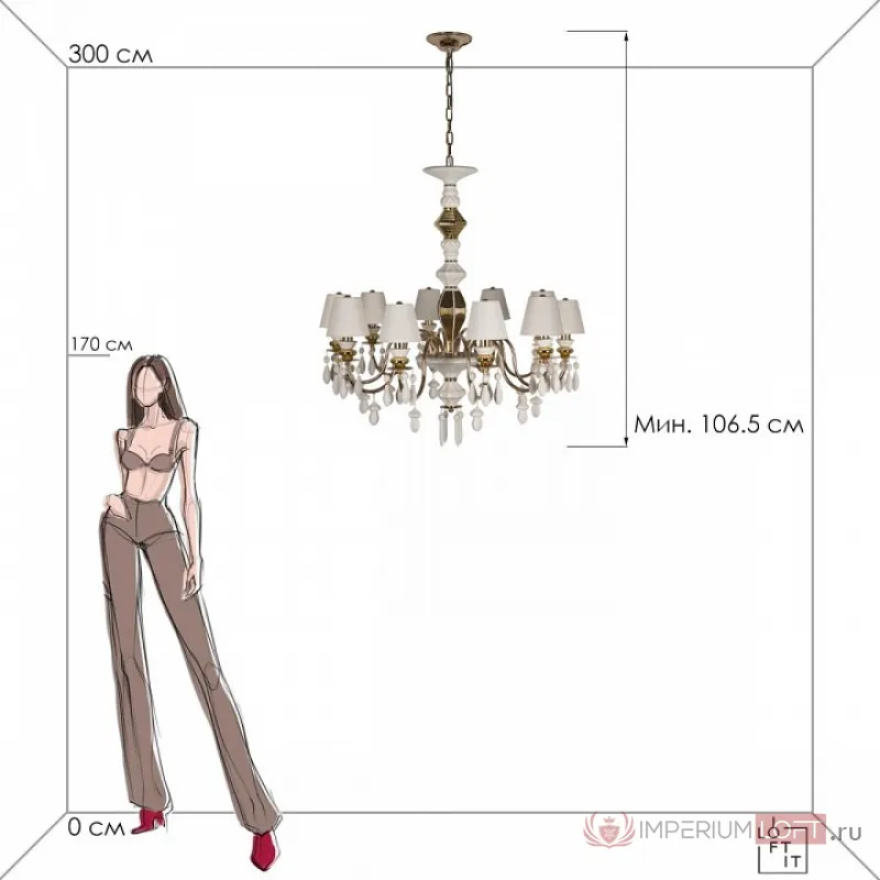 Подвесная люстра Loft it Grace 10203/10 White от ImperiumLoft