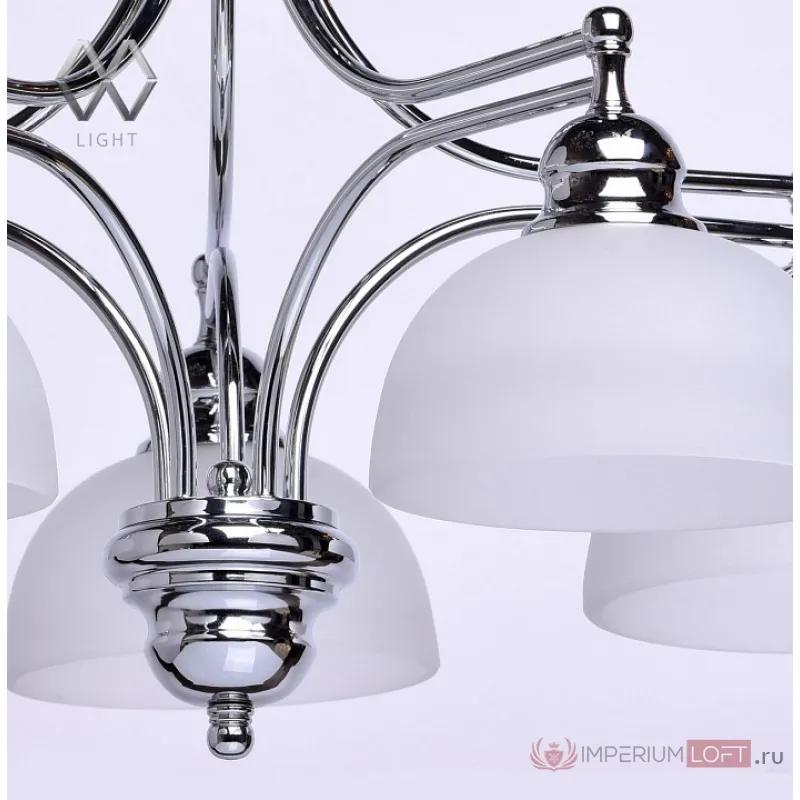 Подвесная люстра MW-Light Фелиция 7 347017405 Цвет арматуры хром Цвет плафонов белый от ImperiumLoft