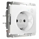 Розетка с заземлением и шторками, без рамки с Wi-Fi Werkel белый W1171601