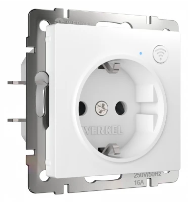 Розетка с заземлением и шторками, без рамки с Wi-Fi Werkel белый W1171601
