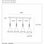 Подвесной светильник Lucide Gipsy 35410/04/30 Цвет плафонов белый Цвет арматуры черный от ImperiumLoft