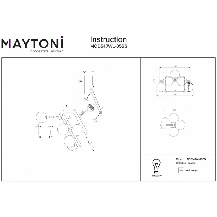 Бра Maytoni Dallas MOD547WL-05BS от ImperiumLoft