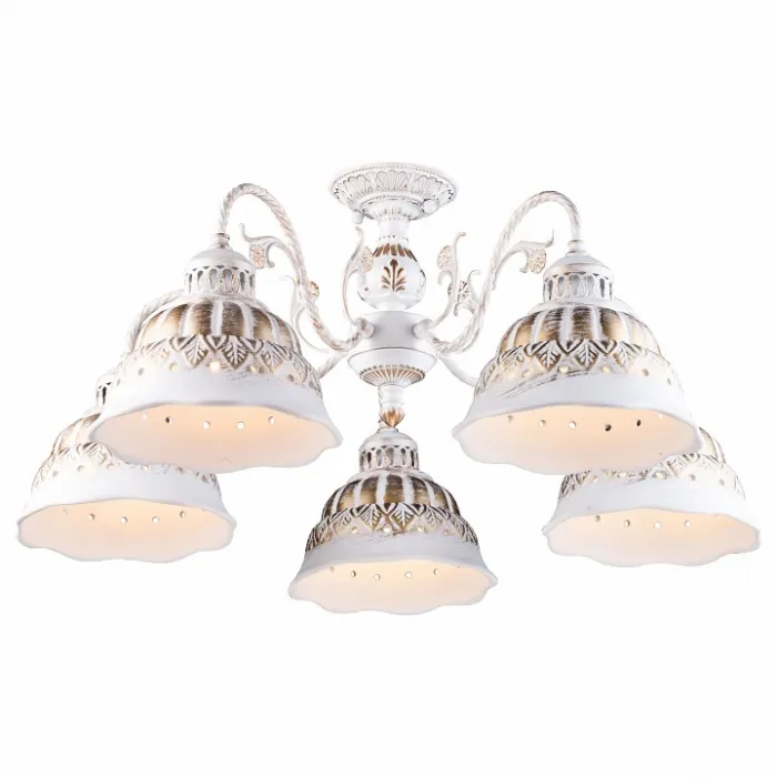 Люстра на штанге Arte Lamp Chiesa A2814PL-5WG Цвет арматуры золото Цвет плафонов золото от ImperiumLoft