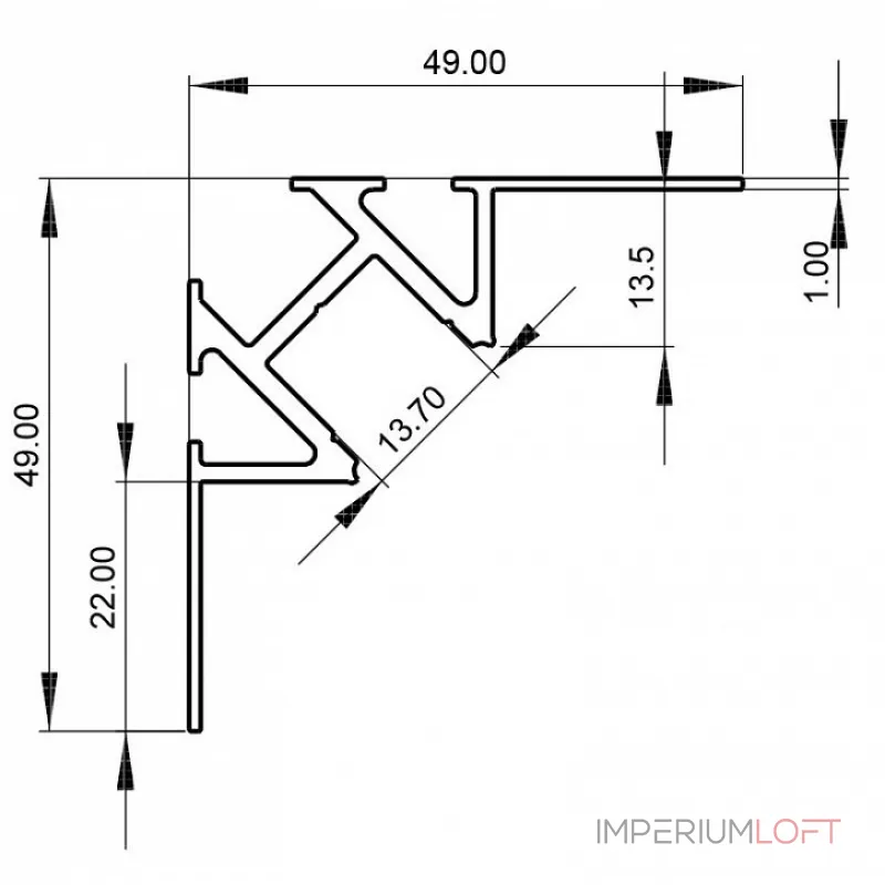 Профиль накладной  Deko-Light 975371 от ImperiumLoft