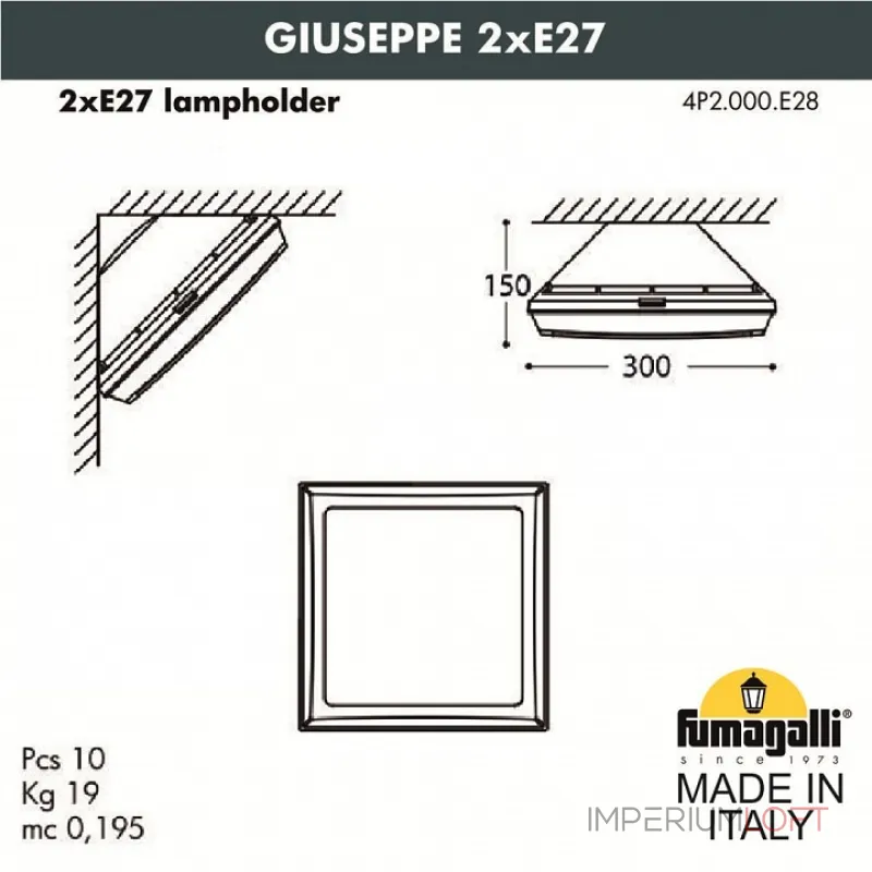 Накладной светильник Fumagalli Guizeppe 4P2.000.000.LYE28