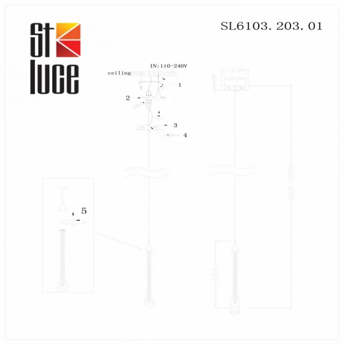 Подвесной светильник ST-Luce Faenza SL6103.203.01 Цвет арматуры Желтый Цвет плафонов Неокрашенный от ImperiumLoft
