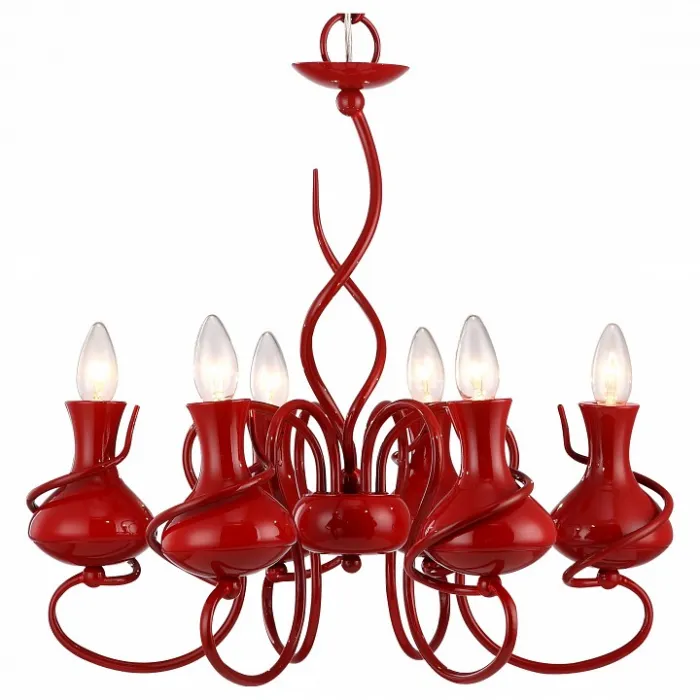 Подвесная люстра Arte Lamp Vaso A6819LM-6RD Цвет арматуры Красный Цвет плафонов серый от ImperiumLoft