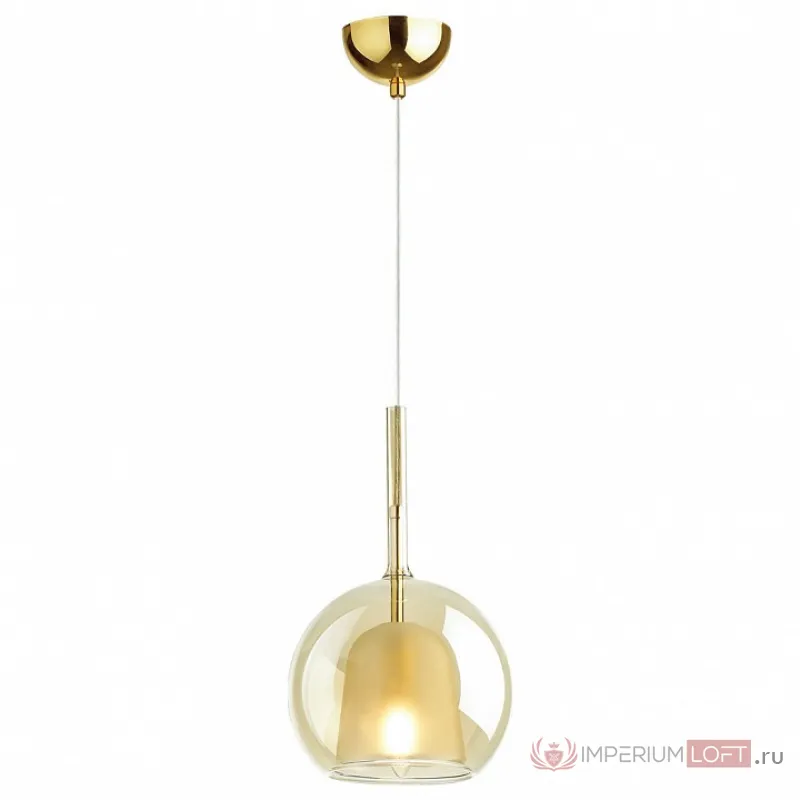 Подвесной светильник Odeon Light Leva 4697/1 Цвет арматуры золото Цвет плафонов янтарный от ImperiumLoft