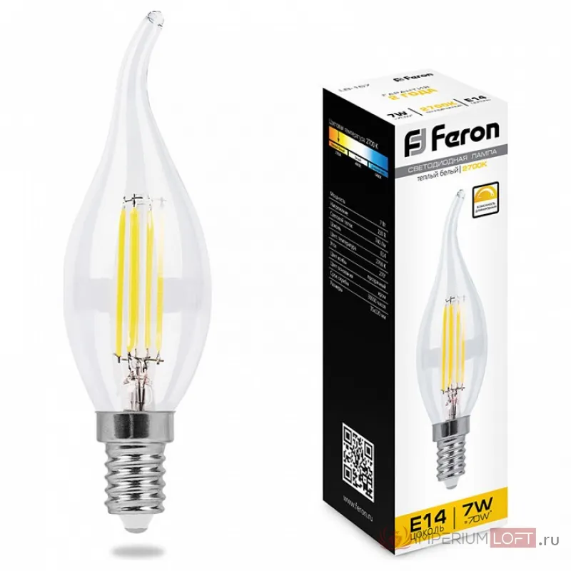 Лампа светодиодная Feron Saffit LB-167 E14 7Вт 2700K 25872 Цвет арматуры Неокрашенный Цвет плафонов желтый от ImperiumLoft