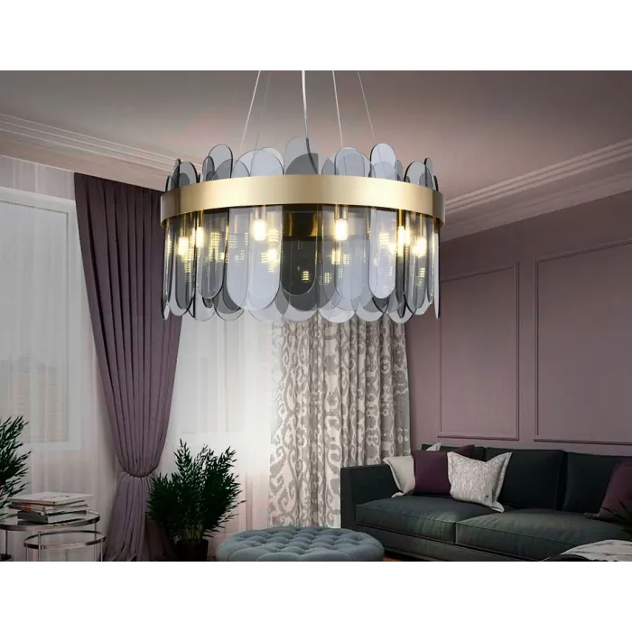 Подвесной светильник Ambrella Traditional 14 TR5342 Цвет арматуры золото Цвет плафонов серый от ImperiumLoft