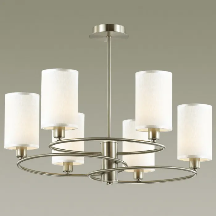 Люстра на штанге Lumion Avery 4431/6C Цвет арматуры никель Цвет плафонов белый от ImperiumLoft
