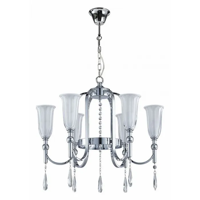 Подвесная люстра Newport 4800 4806/C chrome Цвет арматуры золото Цвет плафонов белый от ImperiumLoft
