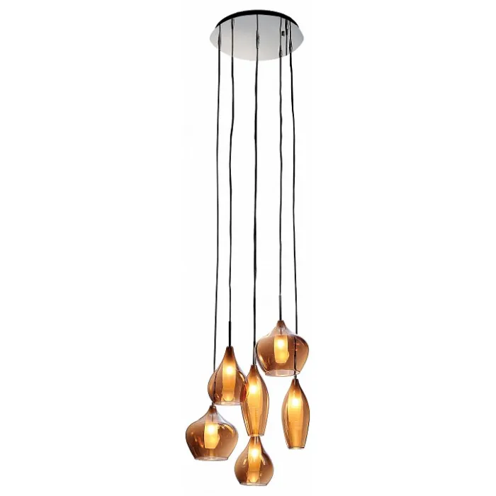 Подвесной светильник Lightstar Pentola 803063 Цвет арматуры хром Цвет плафонов янтарный от ImperiumLoft