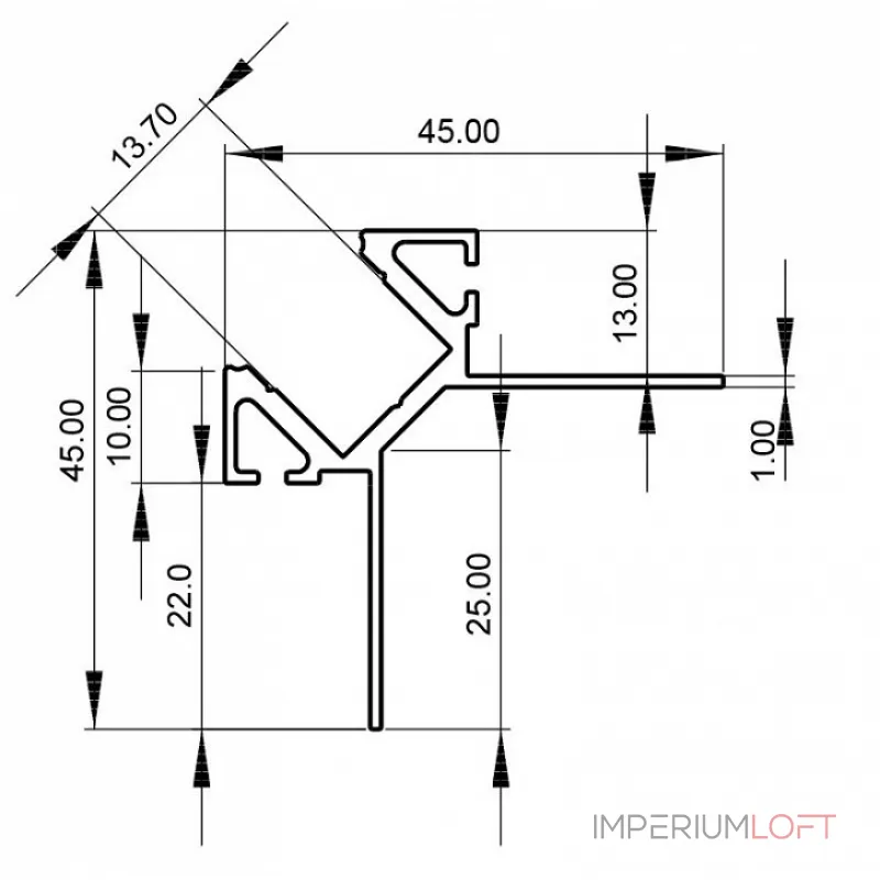 Профиль накладной Deko-Light 975385 Профиль накладной Deko-Light 975385