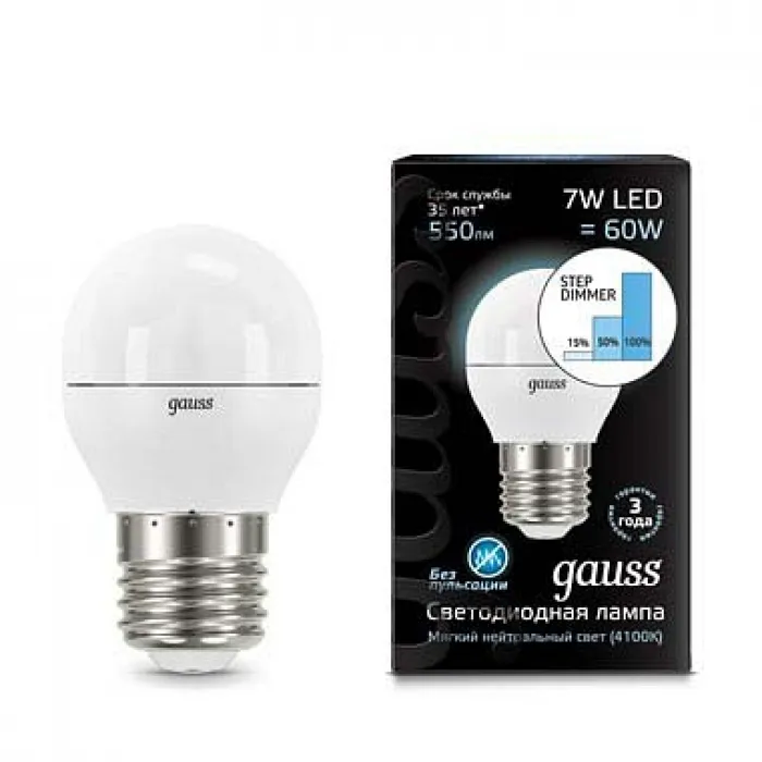 Лампа светодиодная Gauss 1051 E27 7Вт 4100K 105102207-S от ImperiumLoft