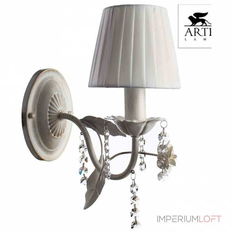 Бра Arte Lamp Kenny A9514AP-1WG Цвет арматуры золото Цвет плафонов белый