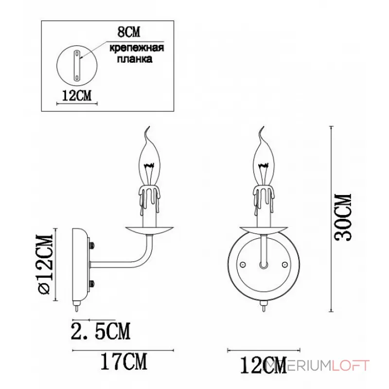 Бра Arte Lamp Graff A1857AP-1BK Цвет арматуры черный
