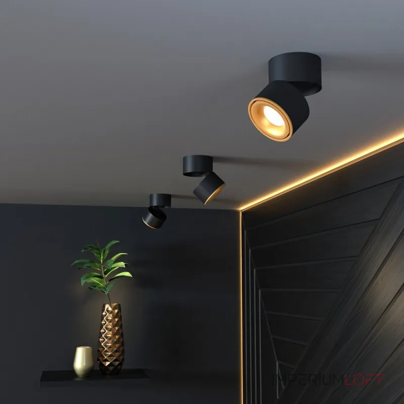 Накладной светильник Elektrostandard DLR031 15W 4200K a050528 Цвет арматуры черный Цвет плафонов золото