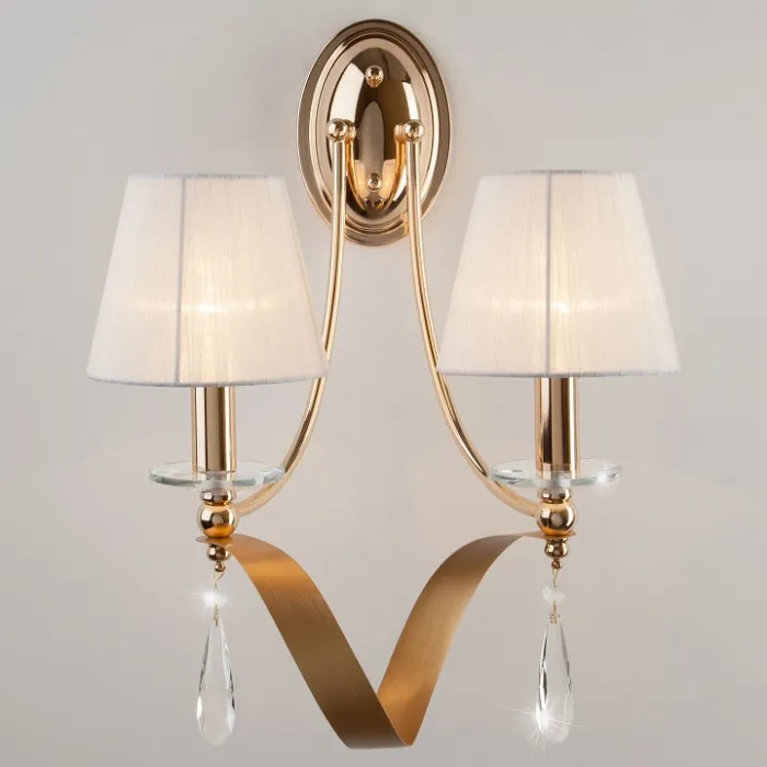 Бра Eurosvet 60063 60063/2 золото Цвет плафонов белый Цвет арматуры золото от ImperiumLoft