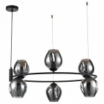 Подвесной светильник Vele Luce Astoria 742 VL5002P06 Цвет арматуры черный Цвет плафонов серый от ImperiumLoft