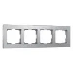Рамка на 4 поста Werkel Aluminium (алюминий) W0041706 Цвет арматуры серебро