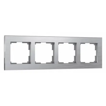 Рамка на 4 поста Werkel Aluminium (алюминий) W0041706 Цвет арматуры серебро