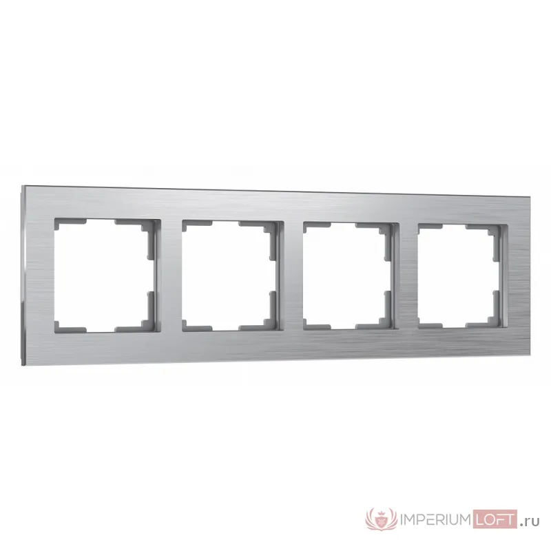 Рамка на 4 поста Werkel Aluminium (алюминий) W0041706 Цвет арматуры серебро от ImperiumLoft
