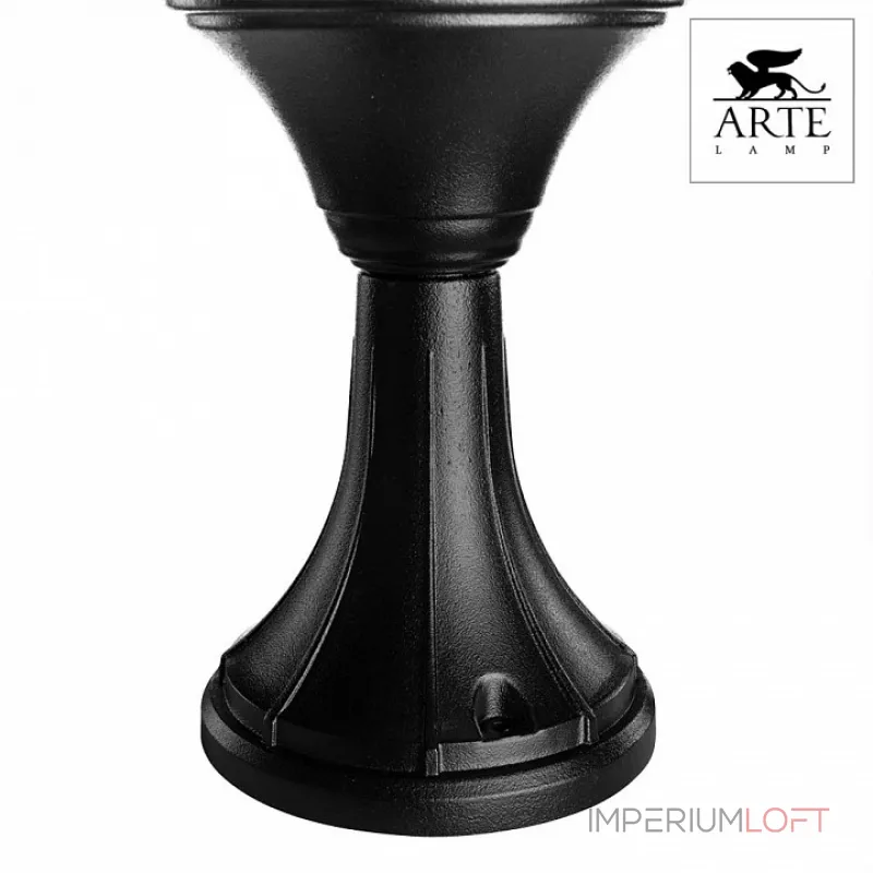 Наземный низкий светильник Arte Lamp Monaco A1494FN-1BK Цвет арматуры черный Цвет плафонов белый