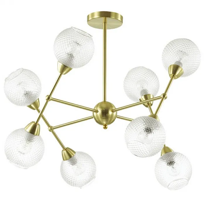Люстра на штанге Lumion Everly 3752/8C Цвет плафонов прозрачный Цвет арматуры золото от ImperiumLoft