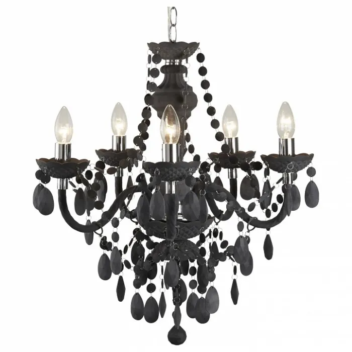 Подвесная люстра Arte Lamp Morris A8888LM-5GY Цвет арматуры хром Цвет плафонов черный от ImperiumLoft