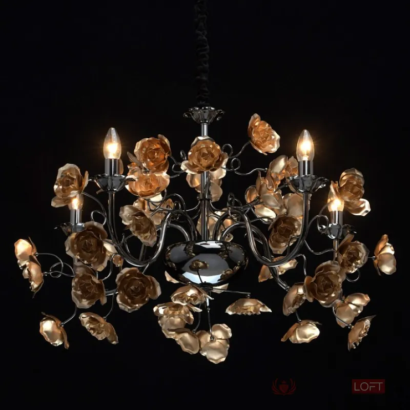 Подвесная люстра MW-Light Розенхейм 615011505 Цвет арматуры черный Цвет плафонов золото от ImperiumLoft