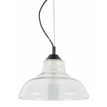 Подвесной светильник Ideal Lux Bistro&#039; BISTRO&#039; SP1 PLATE TRASPARENTE Цвет арматуры черный Цвет плафонов прозрачный