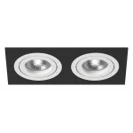 Встраиваемый светильник Lightstar Intero 16 double quadro i5270606 Цвет арматуры черно-белый Цвет плафонов медь