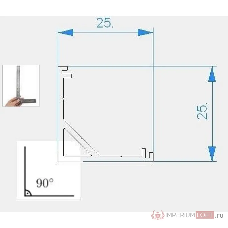 Профиль накладной  Deko-Light AV-03-12 970438 Цвет арматуры белый от ImperiumLoft